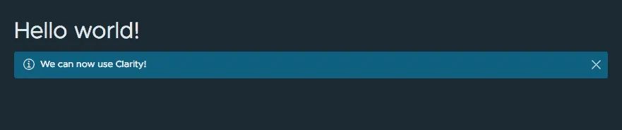 Clarity dark theme hello world